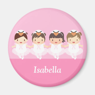Hübsche Schwan-Ballerina-Mädchen personalisierter  Magnet
