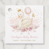 Hübsche Schwan Princess Pink Gold Balloon Baby Gir Geschenkanhänger (Vorderseite)