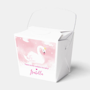HÜBSCHE SCHWAN-PRINZESSIN stilvolle rosa Farben Geschenkschachtel