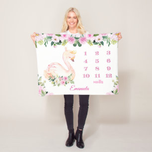 Hübsche Schwanenprinzessin Name Baby Months Girls Fleecedecke