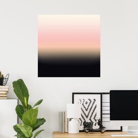 Hübsche schwarz bis rosa glänzende Ombre Poster (Heimbüro)