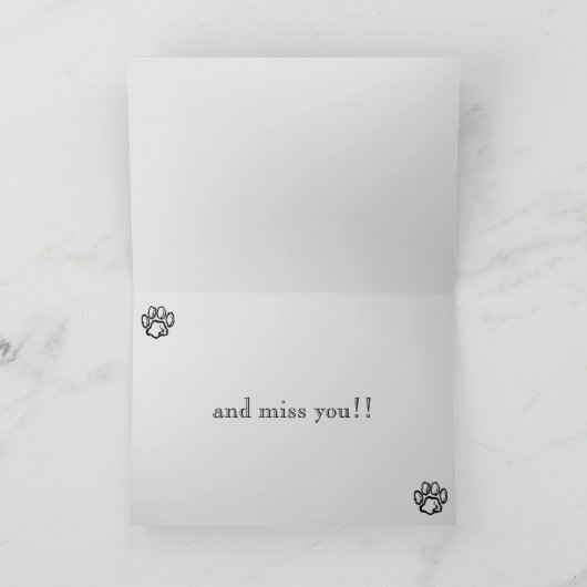 Hübsche Schwarz-weiße Husky-Grußkarte Karte (Innenseite)