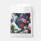 Hübsche Schwarze Anime-Girl mit Geburtstag Geschenktütchen (Vorderseite)