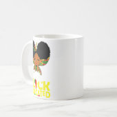 Hübsche schwarze gebildete schwarze Geschichtsmona Kaffeetasse (Vorderseite Links)