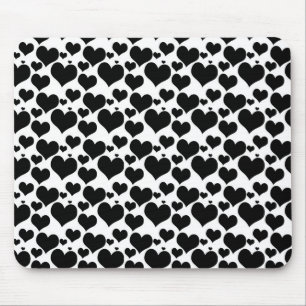 Hübsche schwarze Herzen auf Weiß für Ihren Valenti Mousepad