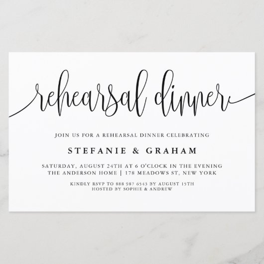 Hübsche Schwarze Kalligrafie Einfaches Probe (Vorderseite)