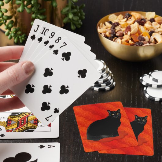 Hübsche schwarze Katze Spielkarten (In Situ)