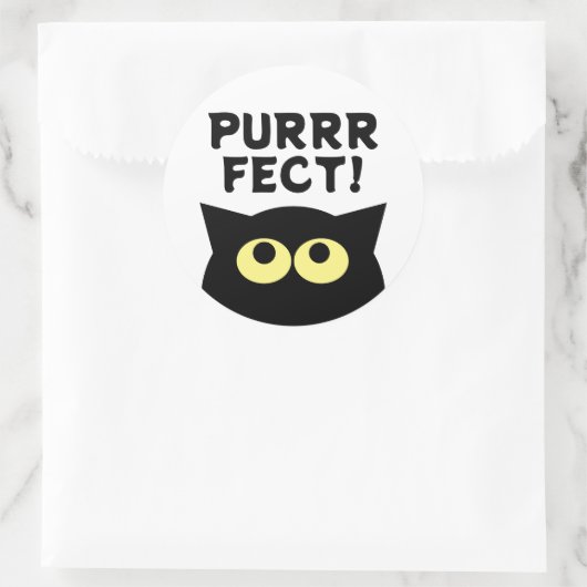 Hübsche schwarze Katzenaufkleber mit Sonderzeichen Runder Aufkleber (Tasche)