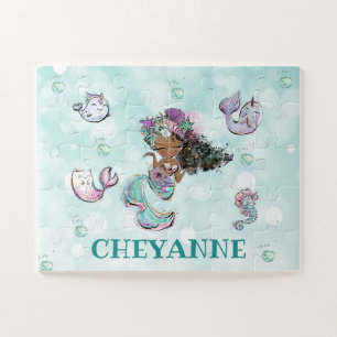 Hübsche schwarze Meerjungfrau, Afrikanisches Meer Puzzle