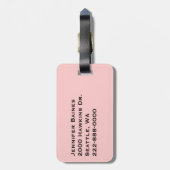 Hübsche schwarze u. weiße Polka-Punkte mit Gepäckanhänger (Rückseite vertikal)