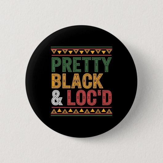 Hübsche schwarze und gelockte Afro-Drogen-Dreadloc Button (Vorderseite)