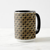 HÜBSCHE SCHWARZE UND GOLDROWS DER KELTISCHEN KNOTE TASSE (VorderseiteRechts)