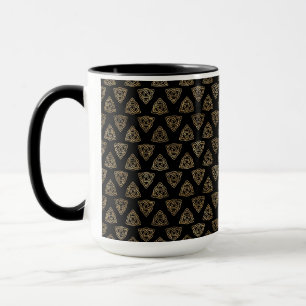 HÜBSCHE SCHWARZE UND GOLDROWS DER KELTISCHEN KNOTE TASSE