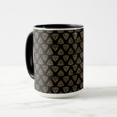 HÜBSCHE SCHWARZE UND GOLDROWS DER KELTISCHEN KNOTE TASSE (Vorderseite Links)
