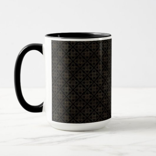 HÜBSCHE SCHWARZE UND GOLDROWS DER KELTISCHEN KNOTE TASSE (Links)