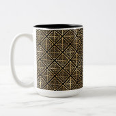 HÜBSCHE SCHWARZE UND GOLDROWS DER KELTISCHEN KNOTE ZWEIFARBIGE TASSE (Links)