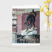 Hübsche Schwarzkatze Vintages Backpulver Poster Karte (Gelbe Blume)