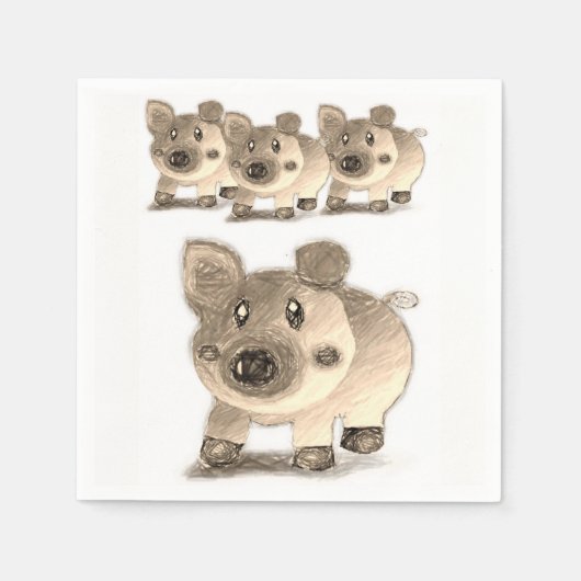 Hübsche Schwein Papier Servietten (Vorderseite)