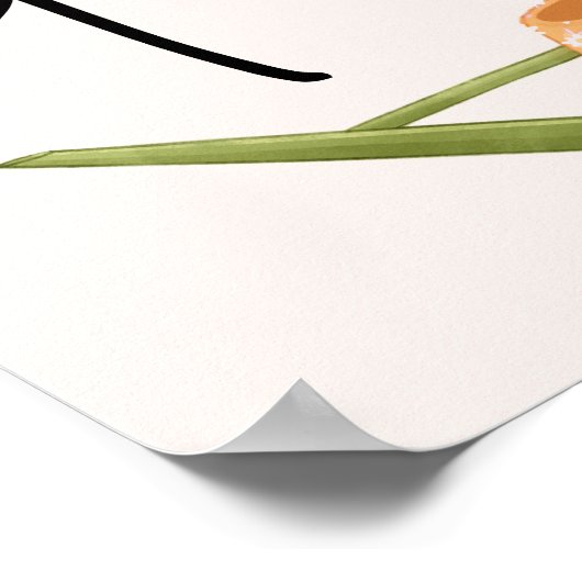 Hübsche Script-Pflanze Grow Bloom Tulip Poster (Ecke)