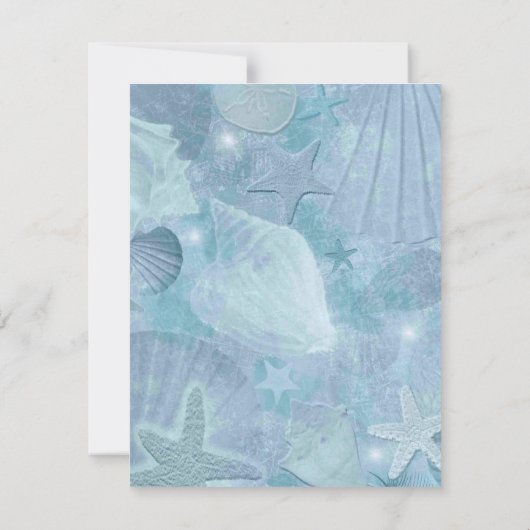 Hübsche SeeMuschel-Themed Brautparty Einladung (Rückseite)