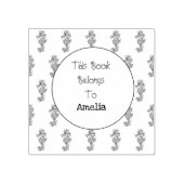 Hübsche Seepferde Buchzeichen Gummi Briefmarke Gummistempel (Prägung)