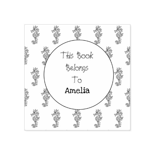 Hübsche Seepferde Buchzeichen Gummi Briefmarke Gummistempel (Prägung)