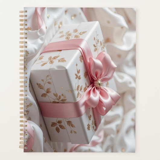 hübsche Seiden-Rosafarbene Geschenkbox Planer (Vorderseite)