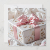 hübsche Seiden-Roségeschenkbox Einladung (Rückseite)