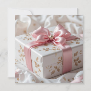 hübsche Seiden-Roségeschenkbox Einladung