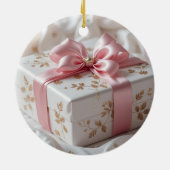 hübsche Seiden-Roségeschenkbox Keramik Ornament (Hinten)