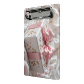 hübsche Seiden-Roségeschenkbox Mini Klemmbrett (Gewinkelt2)