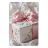 hübsche Seiden-Roségeschenkbox Mini Klemmbrett (Rückseite)