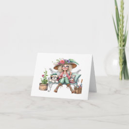 Hübsche Senior Lady mit Hund