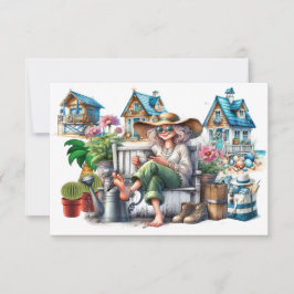 Hübsche Senior Lady - Sehen Sie zurück! Mitteilungskarte