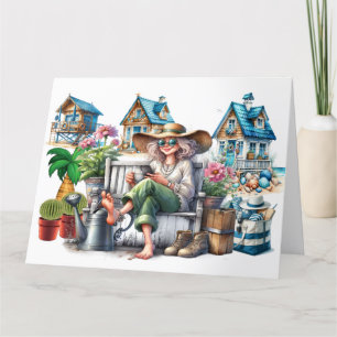 Hübsche Senior Lady - Siehe Inside - Karte