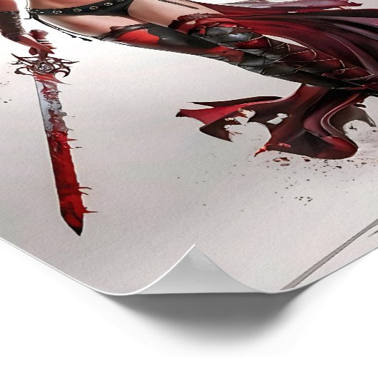 Hübsche Sexy Vampire Warrior Poster Art (Ecke)