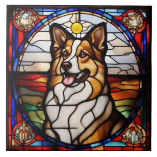 Hübsche Sheltie-Dekorationskeramikfliese Fliese