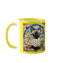 Hübsche Siamkatze Buntglas
