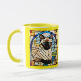 Hübsche Siamkatze Buntglas Tasse