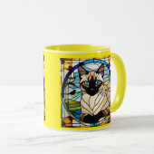 Hübsche Siamkatze Buntglas Tasse (VorderseiteRechts)
