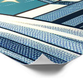 Hübsche Sicht auf den Ozean und Vase der Blume Poster (Ecke)