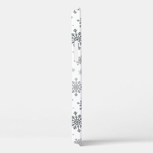 Hübsche Silberschneeflocken auf Winterweiß Case-Mate iPhone Hülle (Rückseite / Rechts)