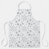 Hübsche Silberschneeflocken auf Winterweiß Schürze (Vorderseite)