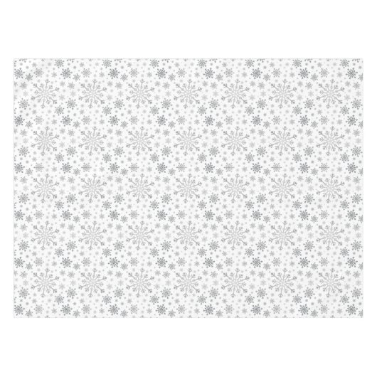 Hübsche Silberschneeflocken auf Winterweiß Tischdecke (Vorderseite (Horizontal))