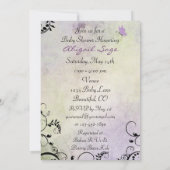 Hübsche Silhouette Butterfly Baby Dusche laden ein Einladung (Rückseite)