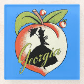 Hübsche Silhouette Süddame auf Georgia Peach Glasuntersetzer (Vorderseite)