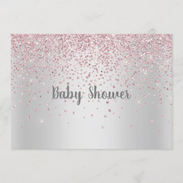 HÜBSCHE SILVER PINK MODERN BABY DUSCHE KRISTAL EINLADUNG
