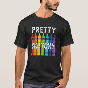 Hübsche Sketchy Fun Colored Pencils Künstler T-Shirt