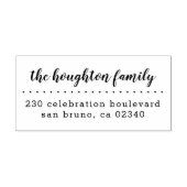 Hübsche Skriptfamilie Name Moderne Rücksendeadress Gummistempel (Prägung)