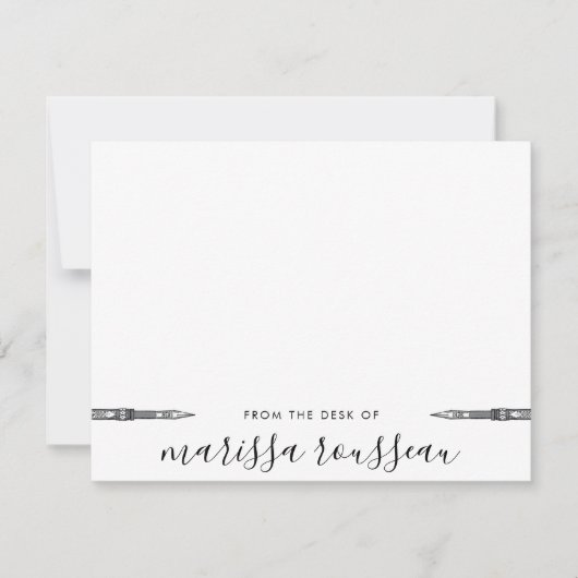 Hübsche Skriptsignatur Vintager Stift Mitteilungskarte (Vorderseite)